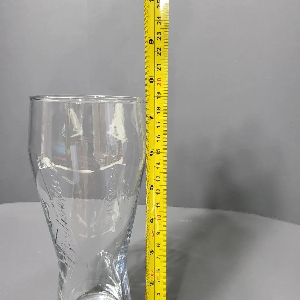 VTG Budweiser‎ Embossed Logo 16oz Pilsner Beer Glass Clear Tulip Shape Barware